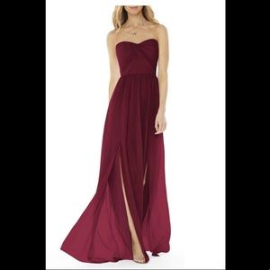 Social Bridesmaids Strapless Georgette Gown